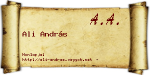 Ali András névjegykártya