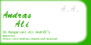 andras ali business card